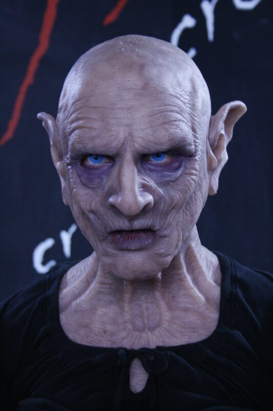 Full-face vampire silicone mask handcrafted with ultra-realistic textures and expression